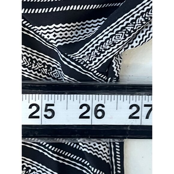 NY Collection Plus Size 3X Black White Striped Button Down Tunic Blouse Work - Picture 9 of 10